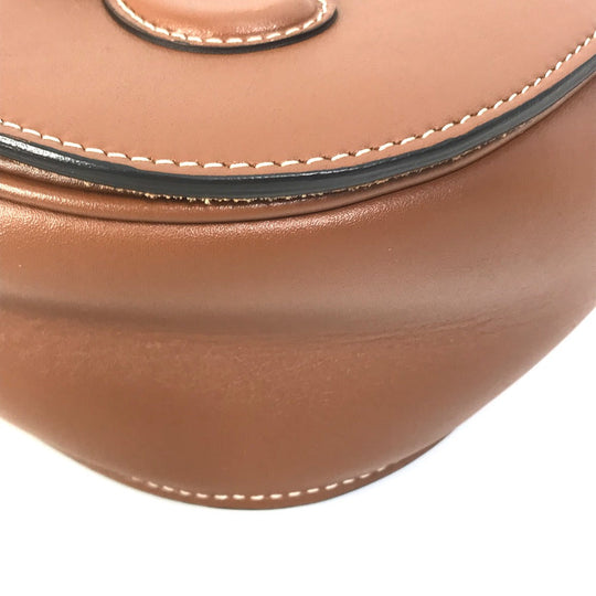 CELINE Shoulder Bag 198263DU3 leather Brown Crossbody pochette Folco Cuir Triomphe Women Used Authentic