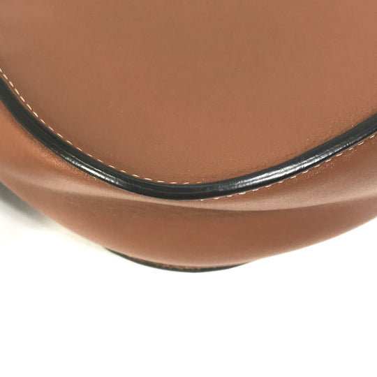 CELINE Shoulder Bag 198263DU3 leather Brown Crossbody pochette Folco Cuir Triomphe Women Used Authentic