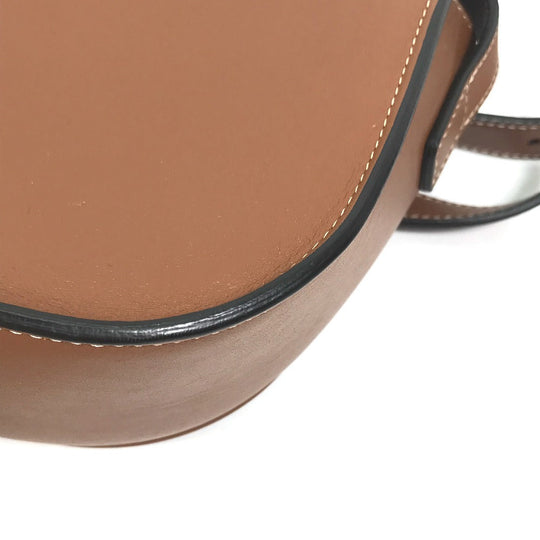 CELINE Shoulder Bag 198263DU3 leather Brown Crossbody pochette Folco Cuir Triomphe Women Used Authentic