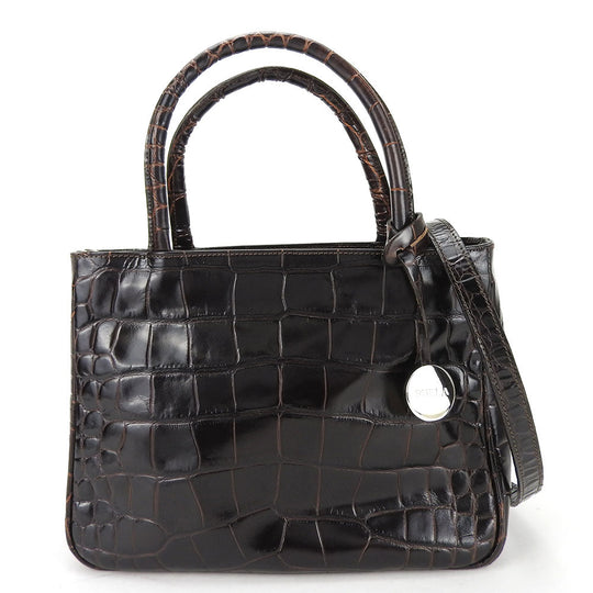 Furla Handbag leather Brown Women Used Authentic