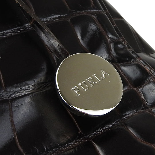 Furla Handbag leather Brown Women Used Authentic