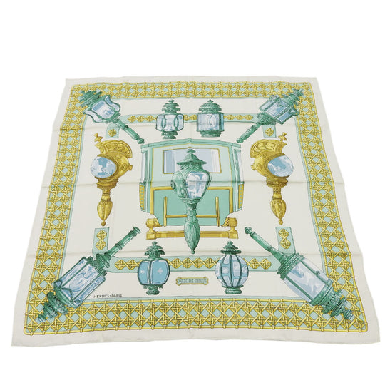 HERMES scarf silk green Carre90