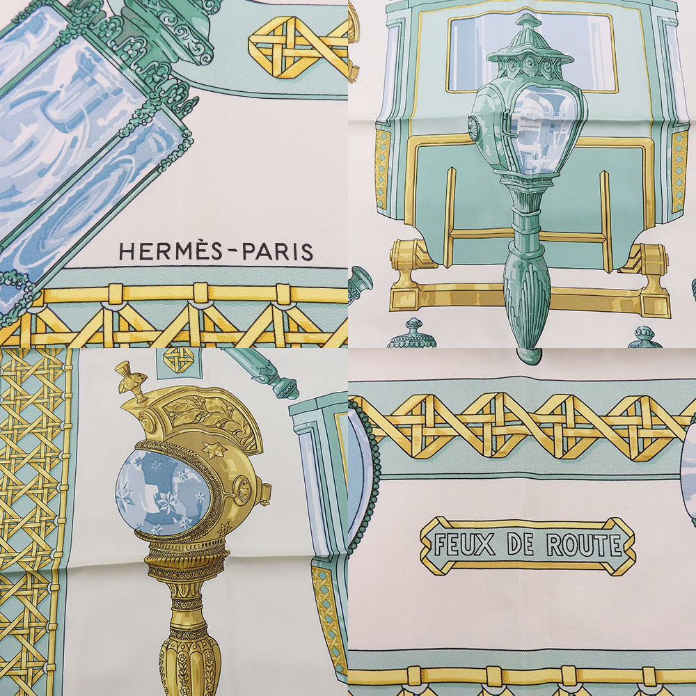 HERMES scarf silk green Carre90