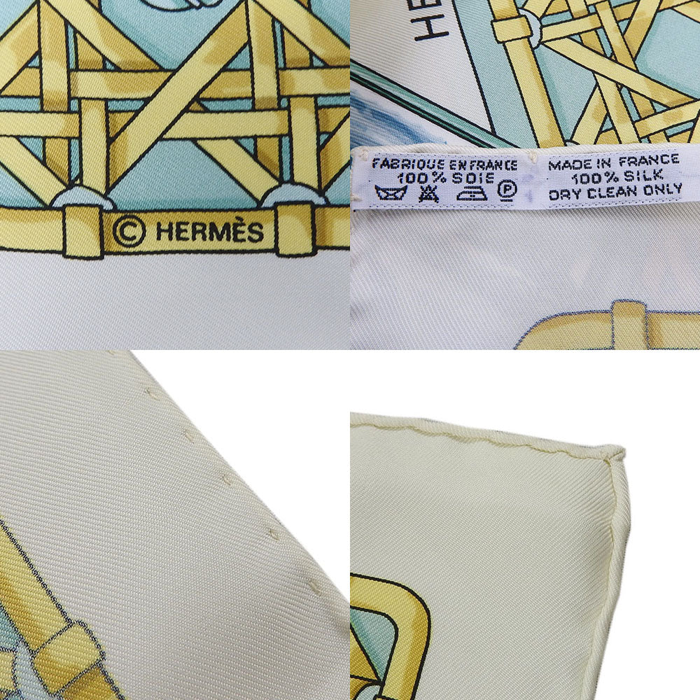 HERMES scarf silk green Carre90