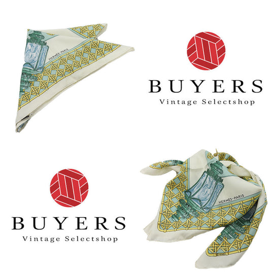 HERMES scarf silk green Carre90
