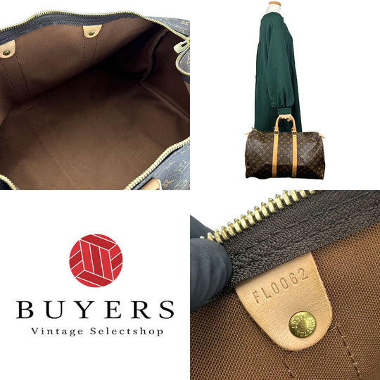 LOUIS VUITTON Boston Duffel bag M41428 Monogram, Tanned Leather Brown Keepall 45 unisex(Unisex) Used Authentic