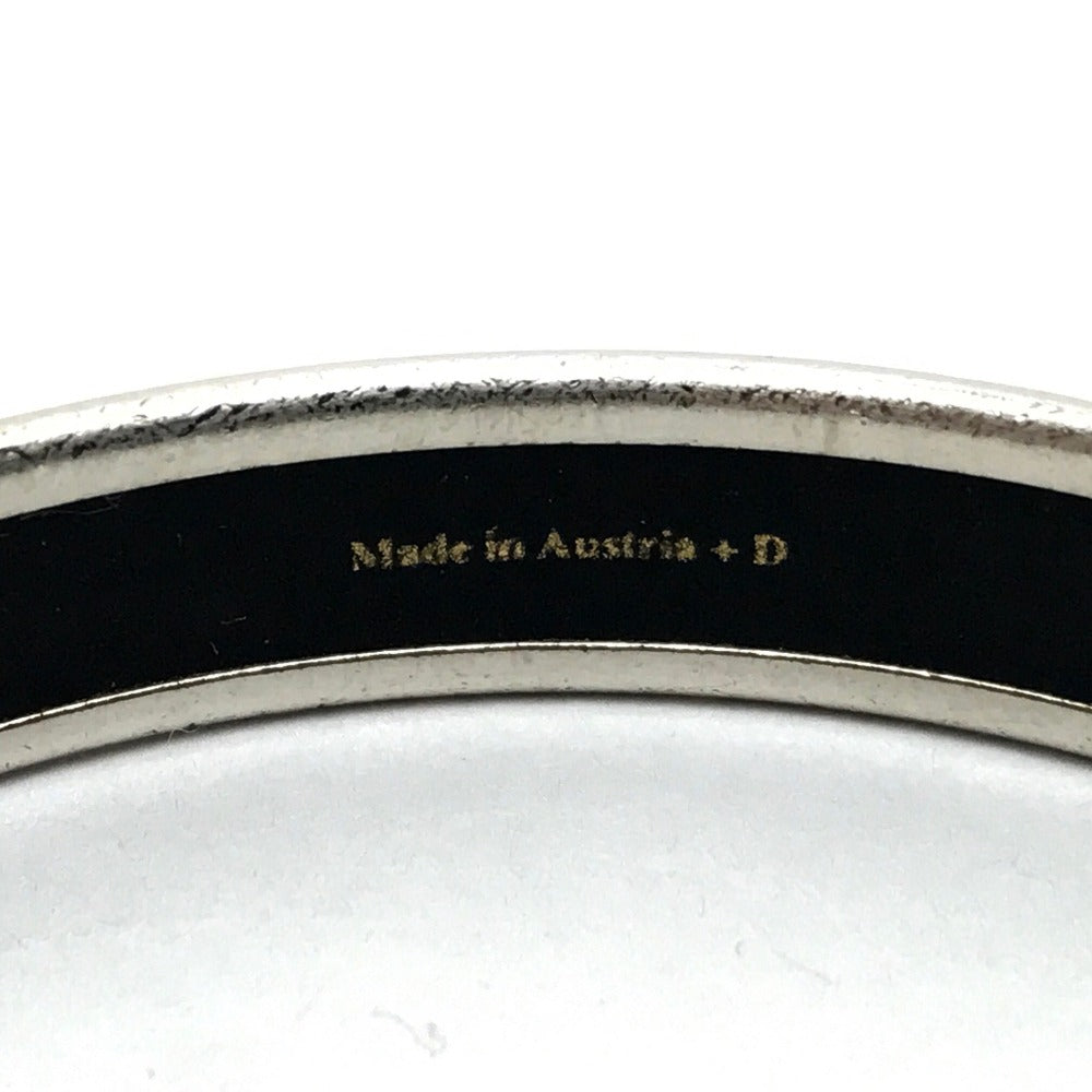 HERMES Bangle metal black Fan Curryche Emaille PM Women Used Authentic