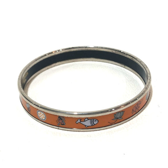 HERMES Bangle Cloisonne Orange Men's Women Emaille PM unisex(Unisex) Used Authentic
