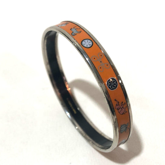 HERMES Bangle Cloisonne Orange Men's Women Emaille PM unisex(Unisex) Used Authentic