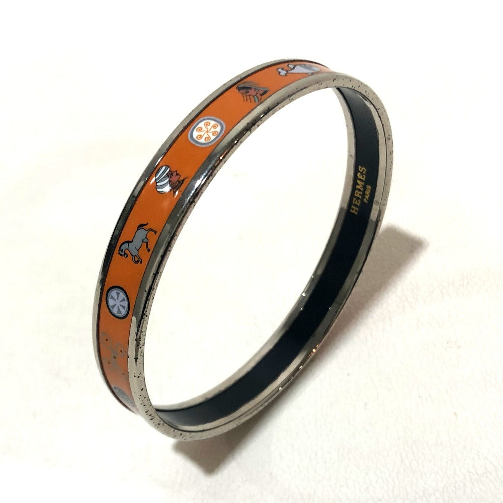 HERMES Bangle Cloisonne Orange Men's Women Emaille PM unisex(Unisex) Used Authentic