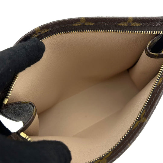 LOUIS VUITTON Pouch M47544 Monogram canvas, leather Brown posh toilette 19 Women Used Authentic