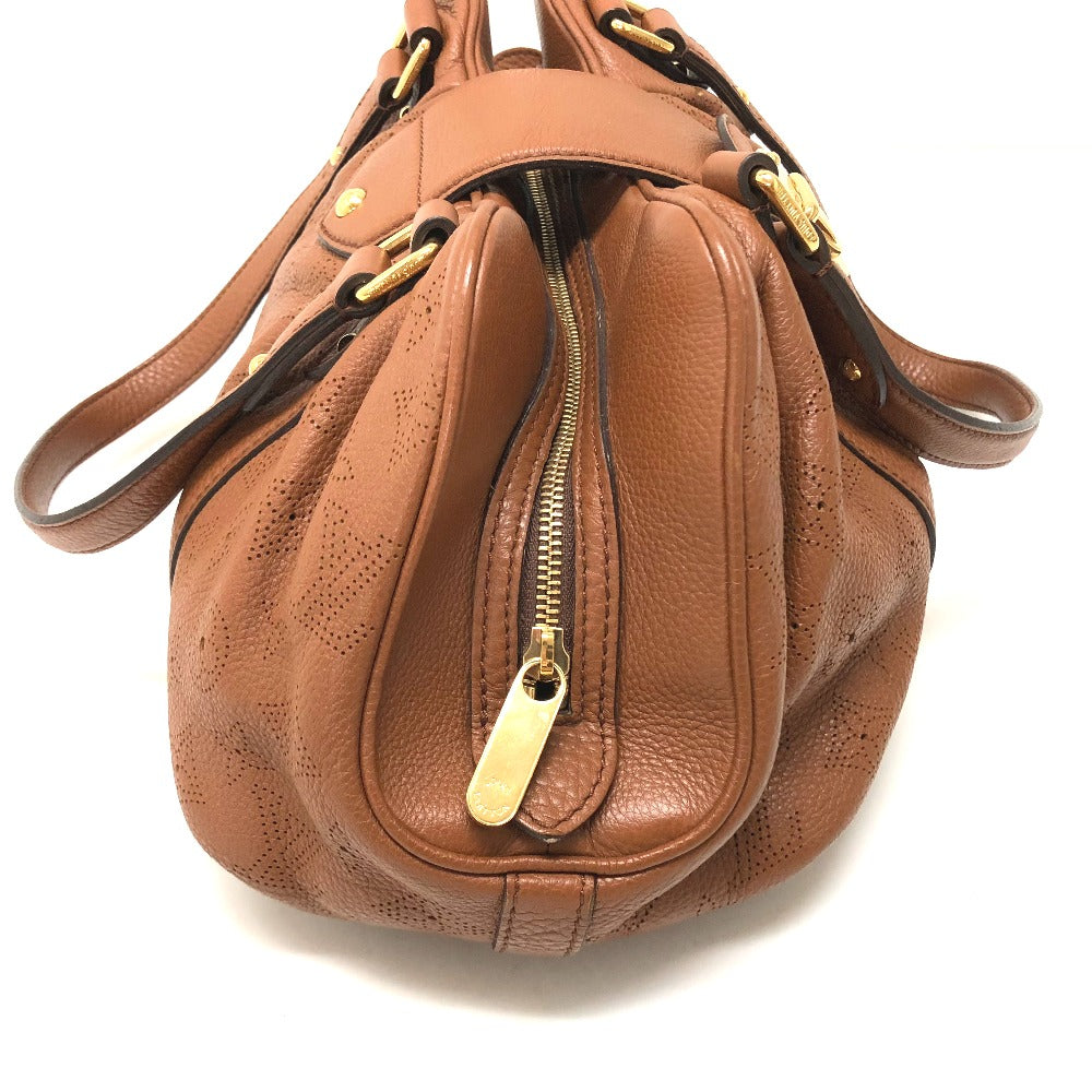 LOUIS VUITTON Shoulder Bag M97052 monogram mahina leather cognac Mahina Runner PM Women Used Authentic