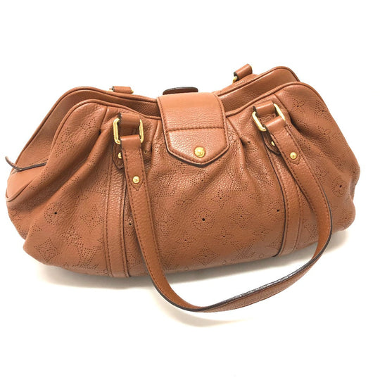 LOUIS VUITTON Shoulder Bag M97052 monogram mahina leather cognac Mahina Runner PM Women Used Authentic