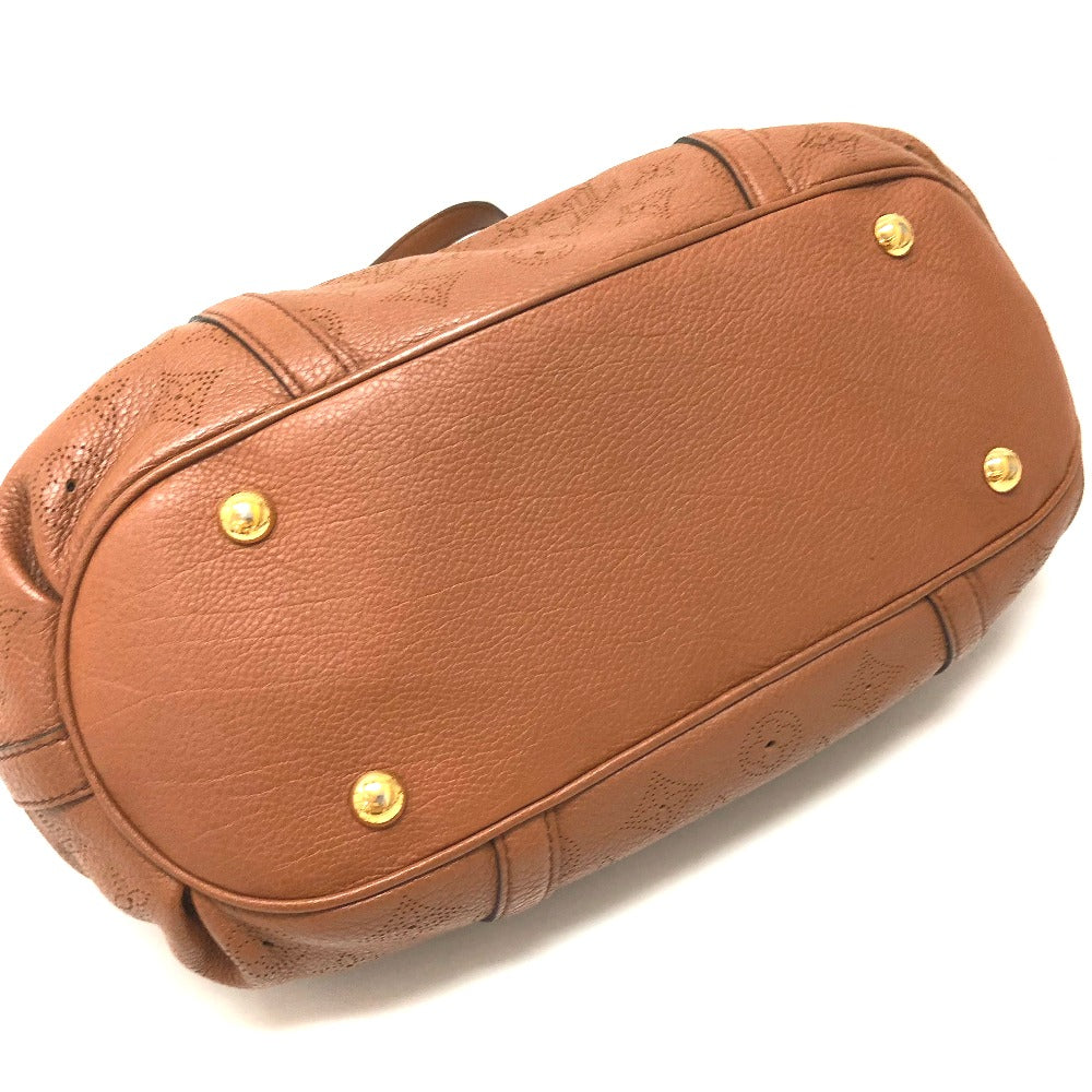 LOUIS VUITTON Shoulder Bag M97052 monogram mahina leather cognac Mahina Runner PM Women Used Authentic