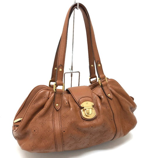 LOUIS VUITTON Shoulder Bag M97052 monogram mahina leather cognac Mahina Runner PM Women Used Authentic