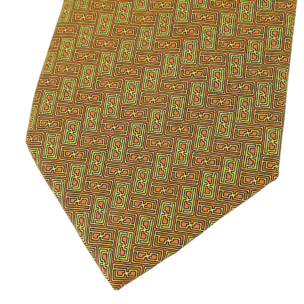 FENDI tie silk green mens Used Authentic