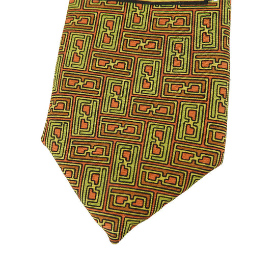 FENDI tie silk green mens Used Authentic
