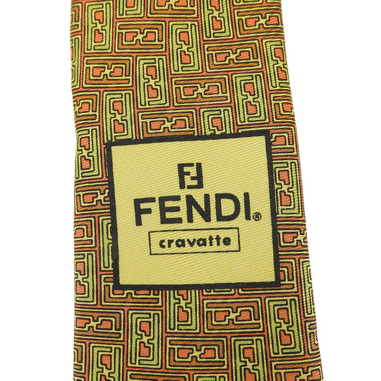 FENDI tie silk green mens Used Authentic