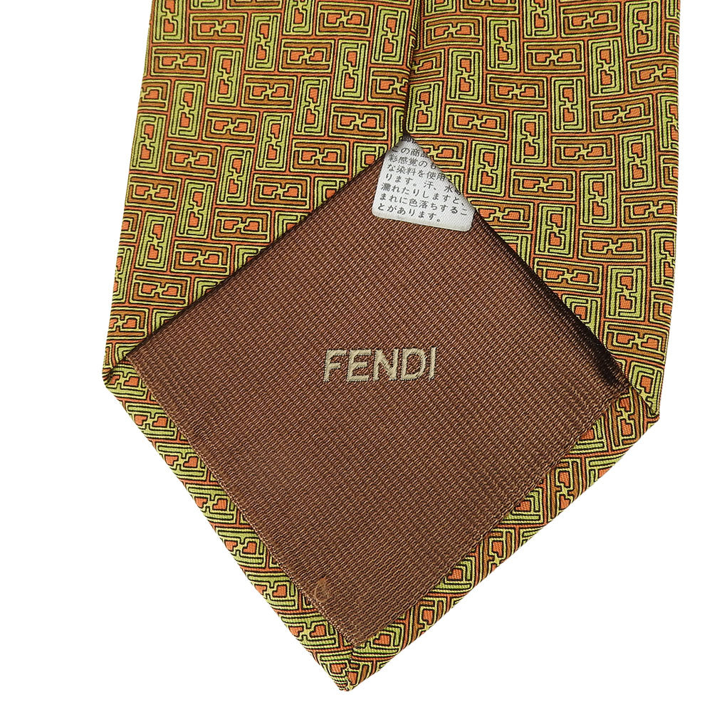 FENDI tie silk green mens Used Authentic