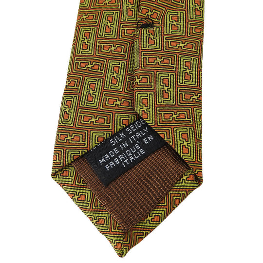 FENDI tie silk green mens Used Authentic