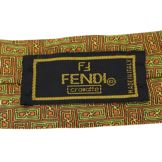 FENDI tie silk green mens Used Authentic