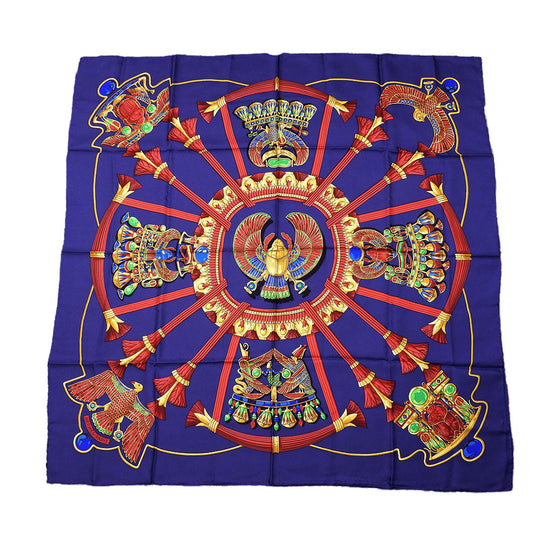 HERMES scarf silk Purple type Carre90 Women Used Authentic