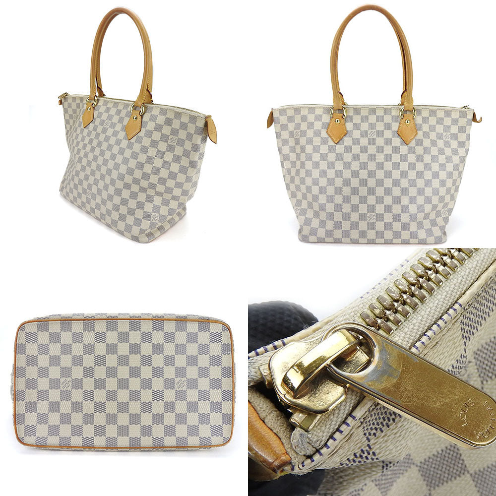 LOUIS VUITTON Handbag N51185 Damier Azur, Tanned Leather white SaleyaMM Women Used Authentic