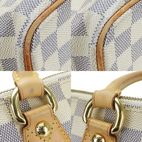 LOUIS VUITTON Handbag N51185 Damier Azur, Tanned Leather white SaleyaMM Women Used Authentic