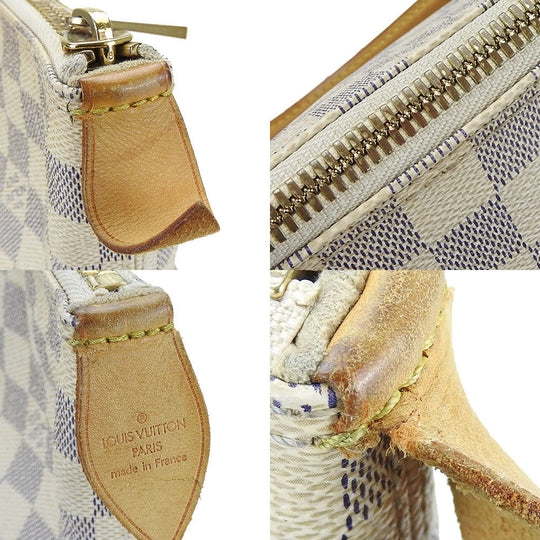 LOUIS VUITTON Handbag N51185 Damier Azur, Tanned Leather white SaleyaMM Women Used Authentic