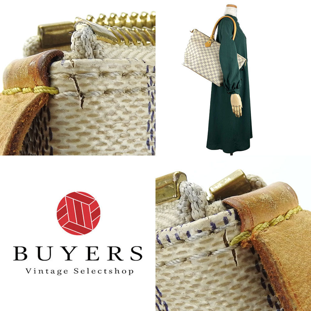 LOUIS VUITTON Handbag N51185 Damier Azur, Tanned Leather white SaleyaMM Women Used Authentic