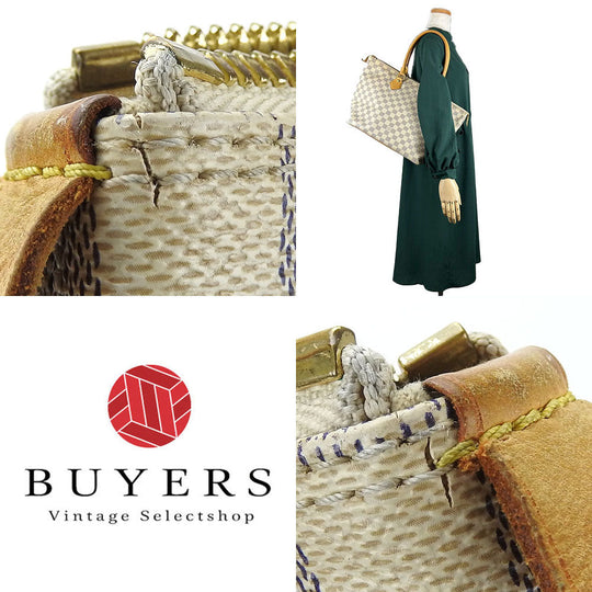 LOUIS VUITTON Handbag N51185 Damier Azur, Tanned Leather white SaleyaMM Women Used Authentic