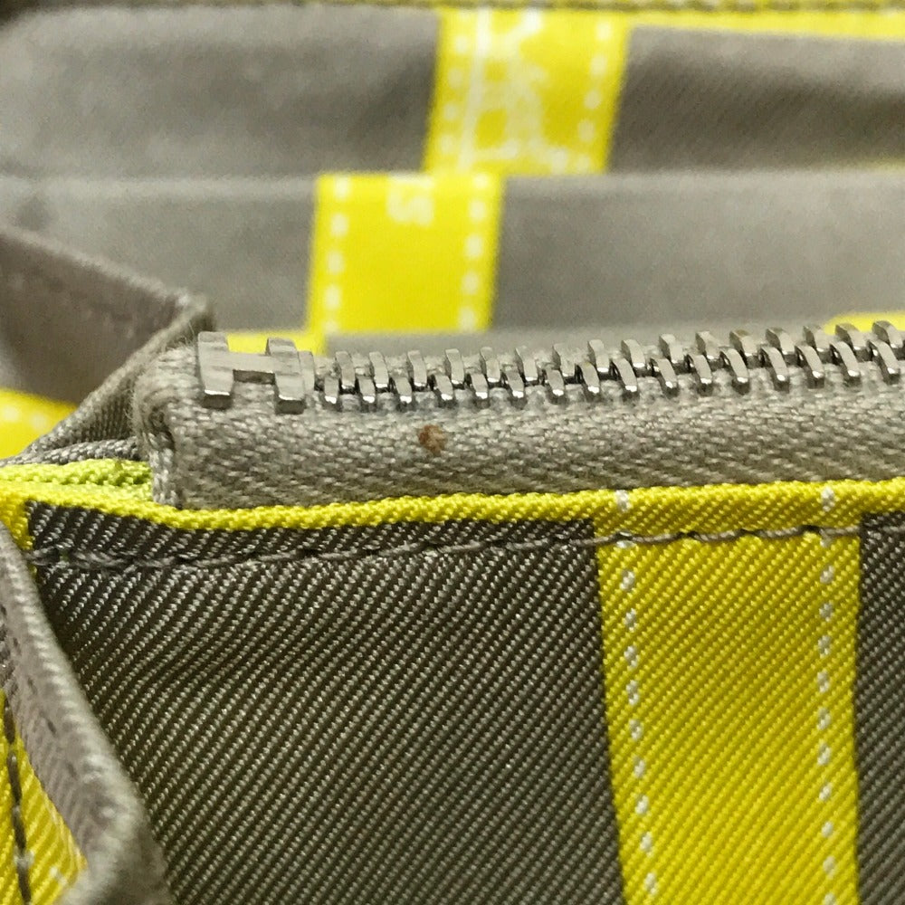 HERMES Long Wallet Purse Epsom, Silk yellow Silk in Azap Long Women Used Authentic