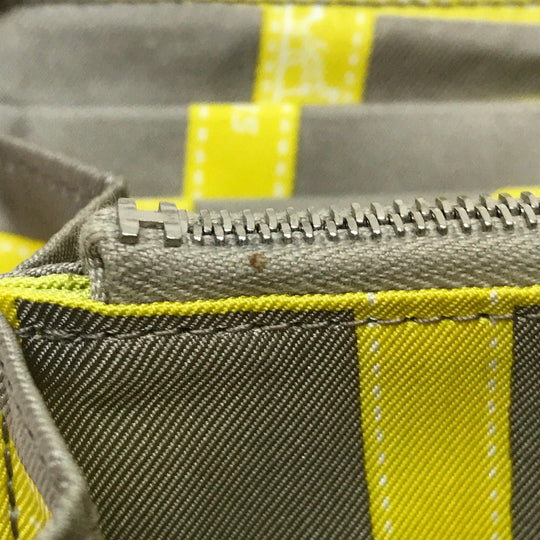 HERMES Long Wallet Purse Epsom, Silk yellow Silk in Azap Long Women Used Authentic