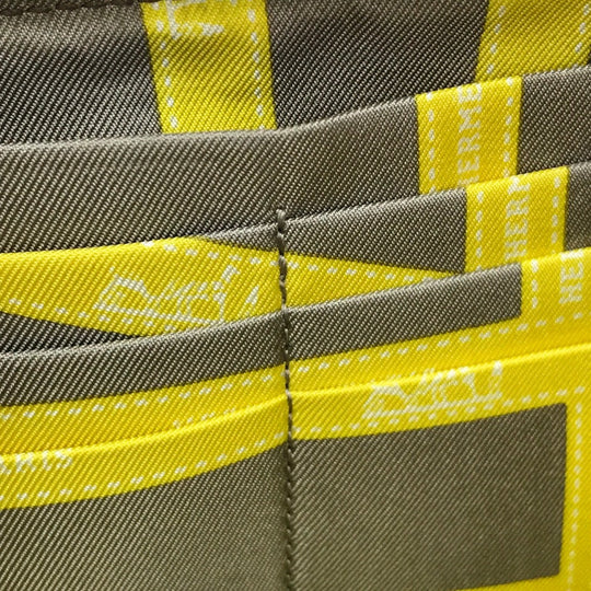 HERMES Long Wallet Purse Epsom, Silk yellow Silk in Azap Long Women Used Authentic