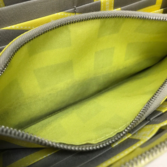 HERMES Long Wallet Purse Epsom, Silk yellow Silk in Azap Long Women Used Authentic