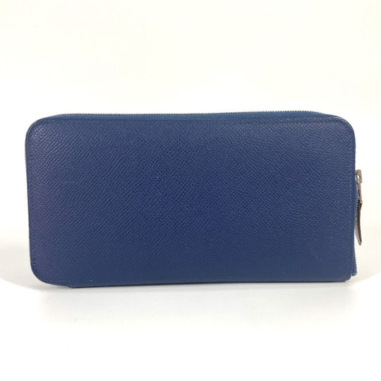 HERMES Long Wallet Purse Epsom Navy Long wallet Azap Long Silk Inn Women Used Authentic