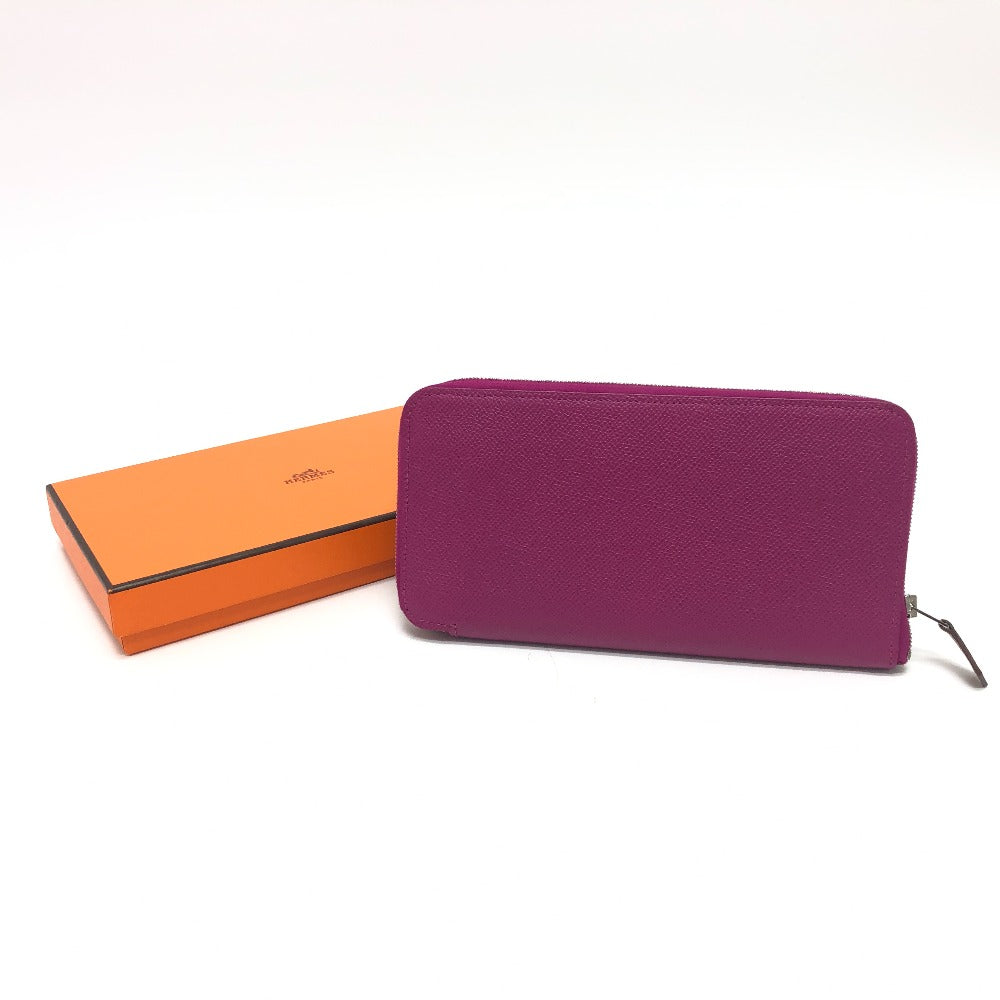 HERMES Long Wallet Purse Epsom purple Azap Long Silk Inn Women Used Authentic