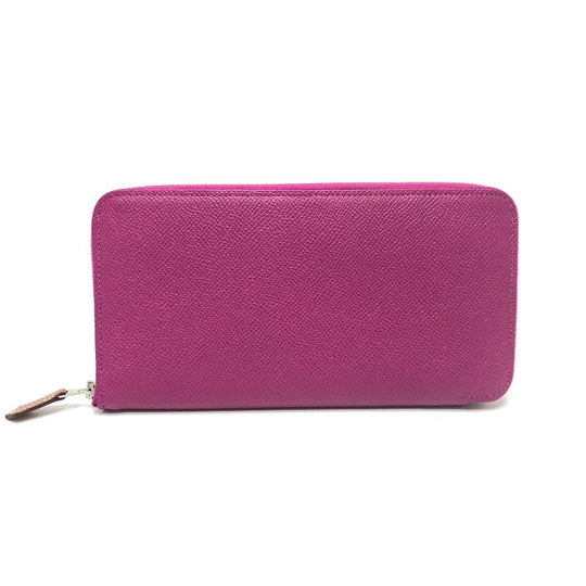 HERMES Long Wallet Purse Epsom purple Azap Long Silk Inn Women Used Authentic