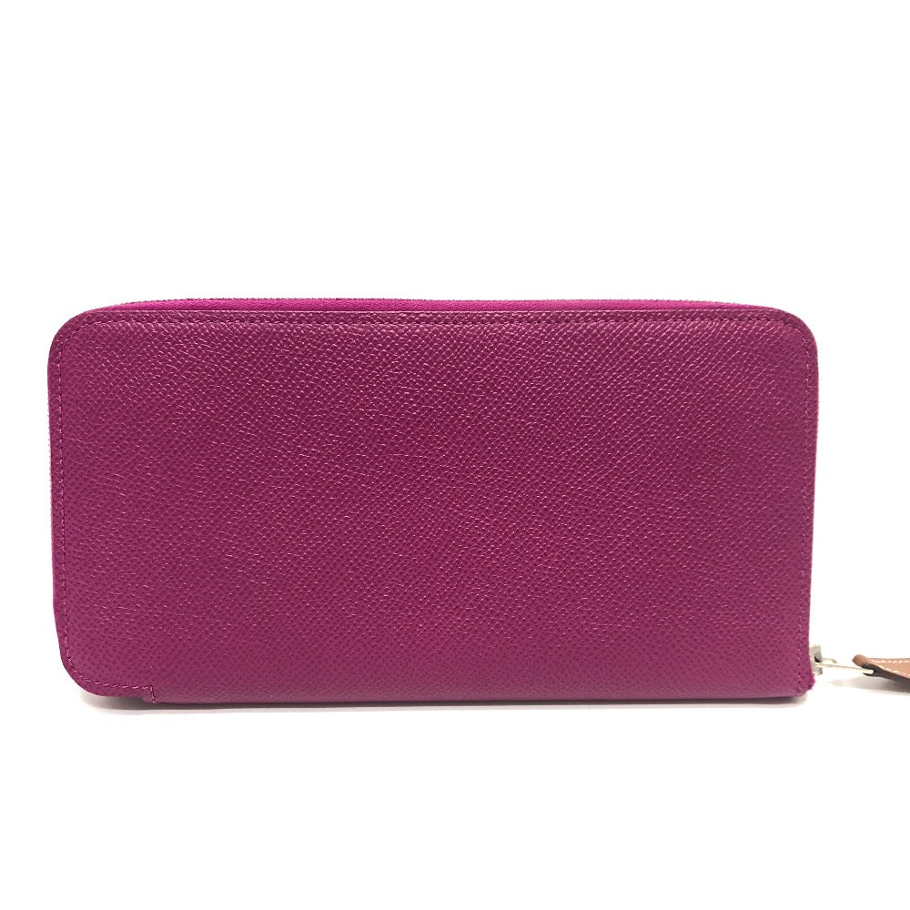 HERMES Long Wallet Purse Epsom purple Azap Long Silk Inn Women Used Authentic