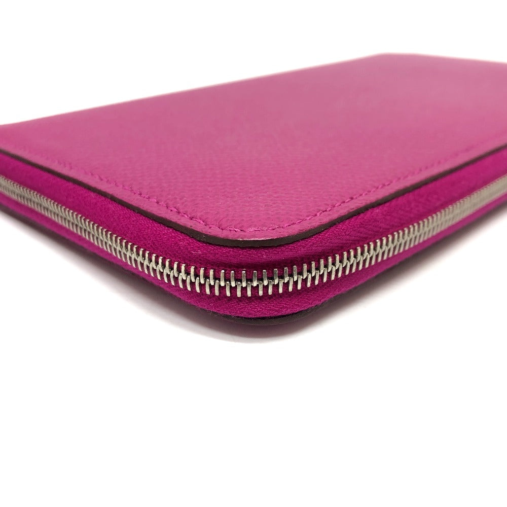 HERMES Long Wallet Purse Epsom purple Azap Long Silk Inn Women Used Authentic