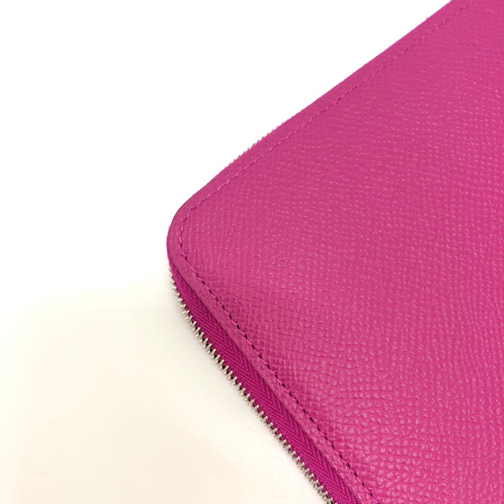 HERMES Long Wallet Purse Epsom purple Azap Long Silk Inn Women Used Authentic