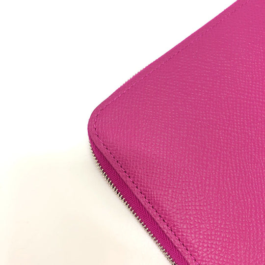 HERMES Long Wallet Purse Epsom purple Azap Long Silk Inn Women Used Authentic