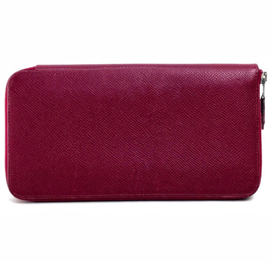 HERMES Long Wallet Purse Epsom Ruby Silk in Azap Long Women Used Authentic