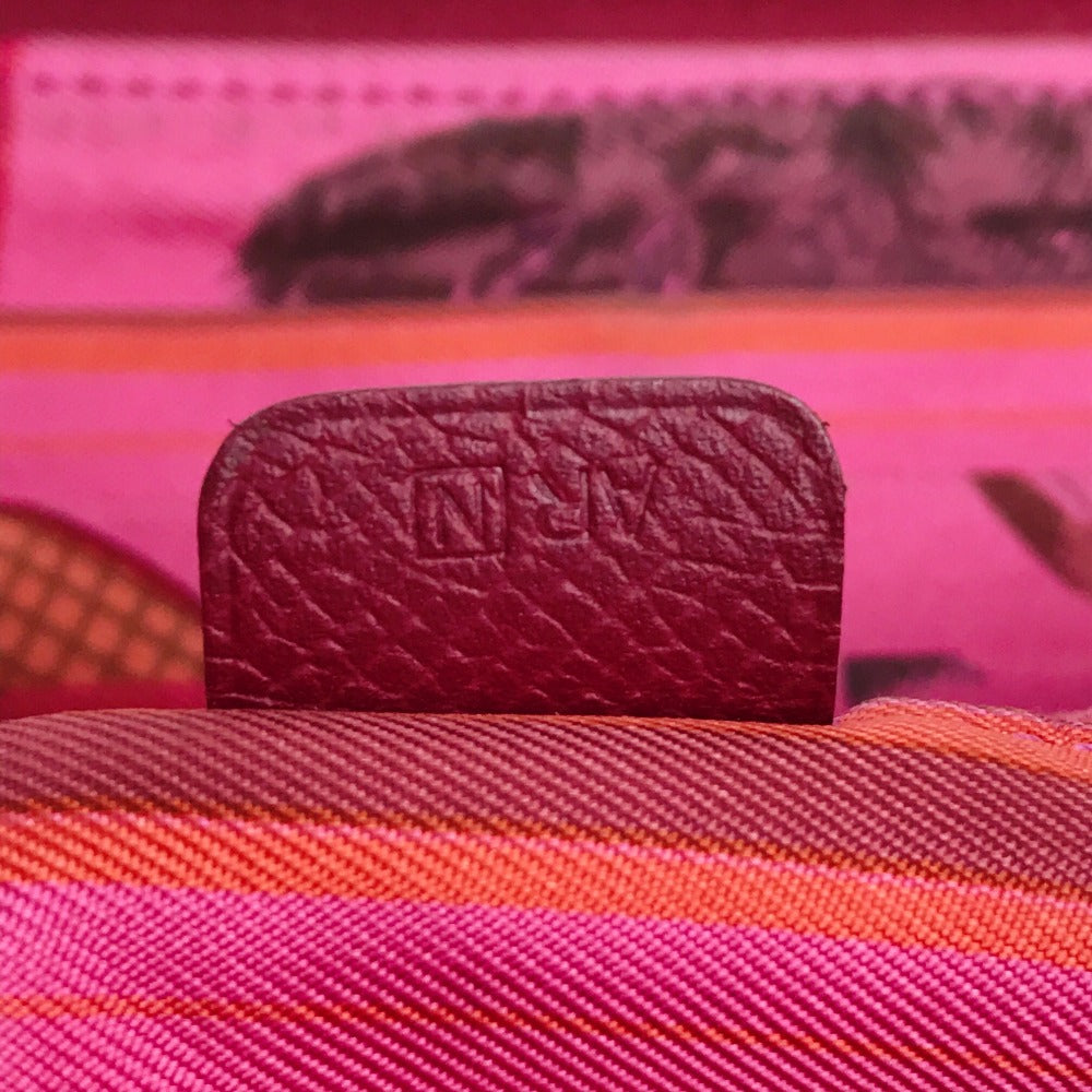 HERMES Long Wallet Purse Epsom Ruby Silk in Azap Long Women Used Authentic