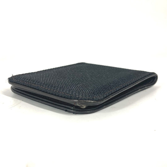 LOUIS VUITTON Folded wallet M93548 Damier Jean Canvas black Damier Jean Porte Billets 9 Carte Credit Funeral mens Used Authentic