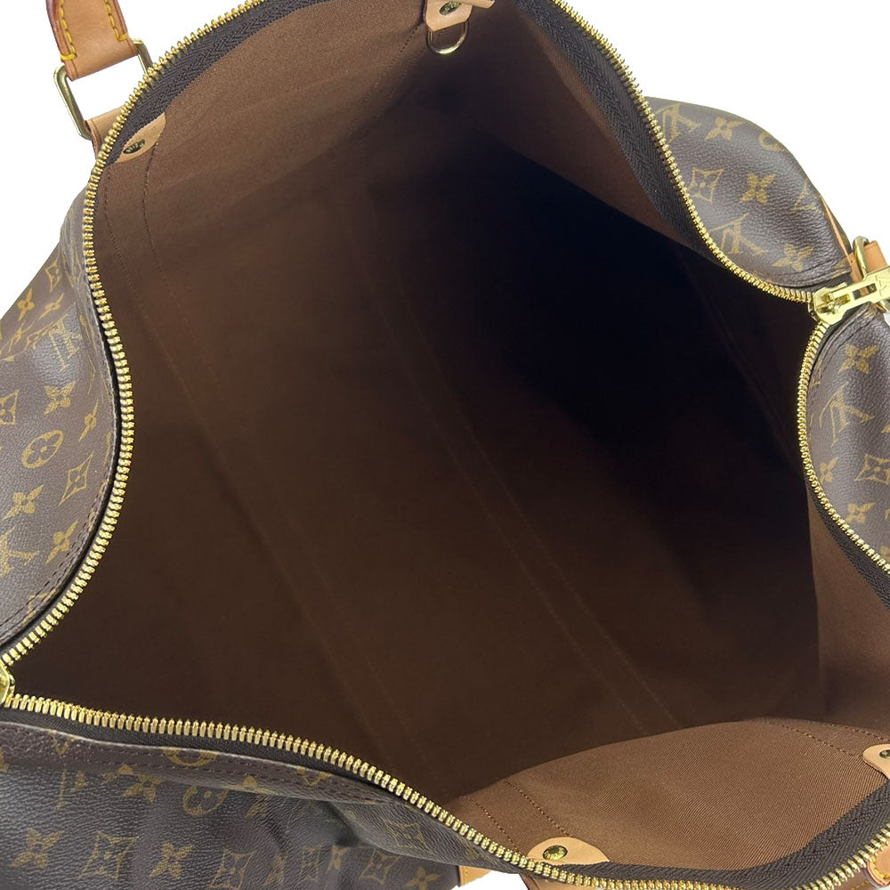LOUIS VUITTON Boston Duffel bag M41414 Monogram, Tanned Leather Brown Keepall 55 bandouliere unisex(Unisex) Used Authentic