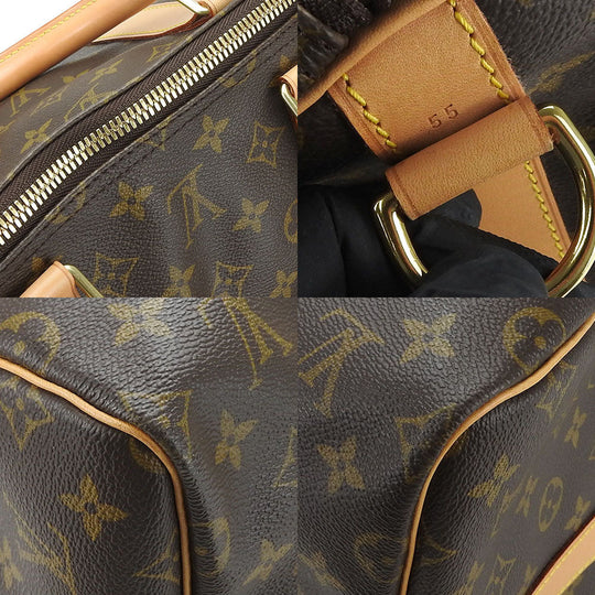 LOUIS VUITTON Boston Duffel bag M41414 Monogram, Tanned Leather Brown Keepall 55 bandouliere unisex(Unisex) Used Authentic