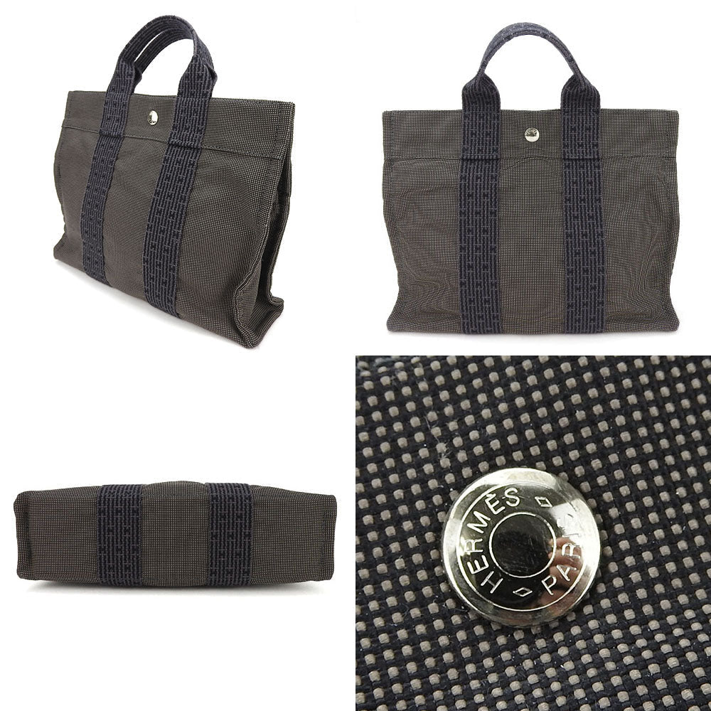 HERMES Tote Bag canvas gray Her Line Tote PM unisex(Unisex) Used Authentic
