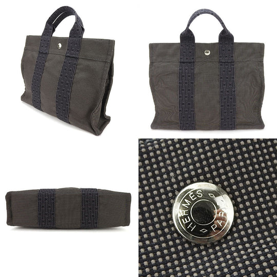 HERMES Tote Bag canvas gray Her Line Tote PM unisex(Unisex) Used Authentic