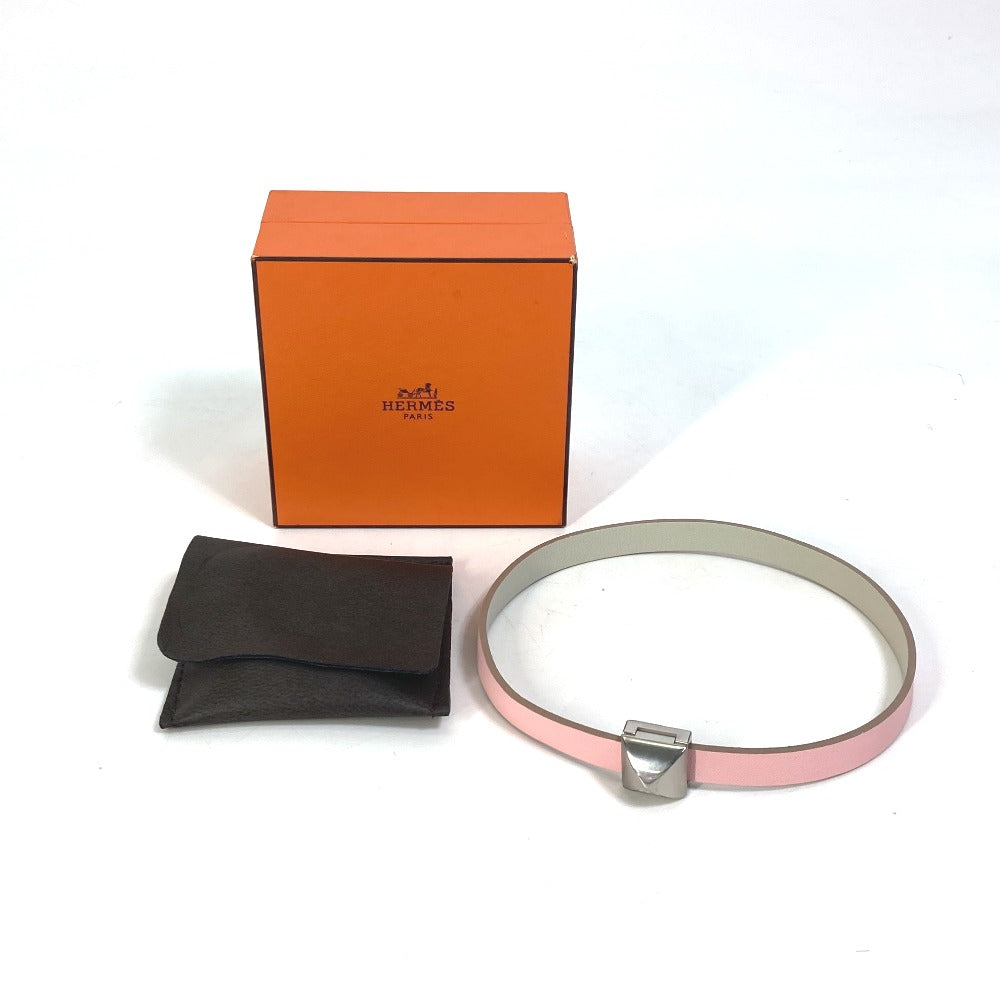 HERMES bracelet leather pink Accessories Medor Amphini Women Used Authentic